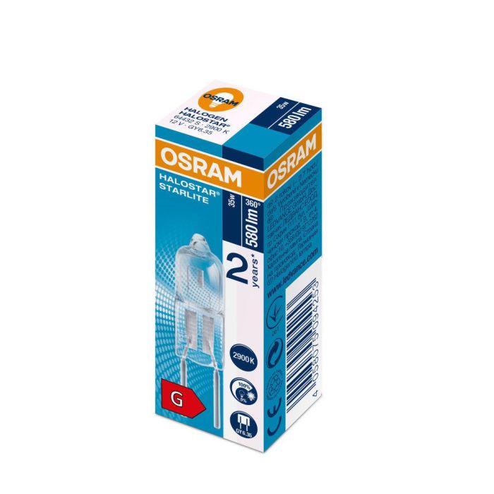 Ledvance LVE-4058075094253 Lámpara Halógena Bajo Voltaje GY6,35 35W 580Lm 2900K Regulable, CRI 100, Blanco Muy Cálido 1