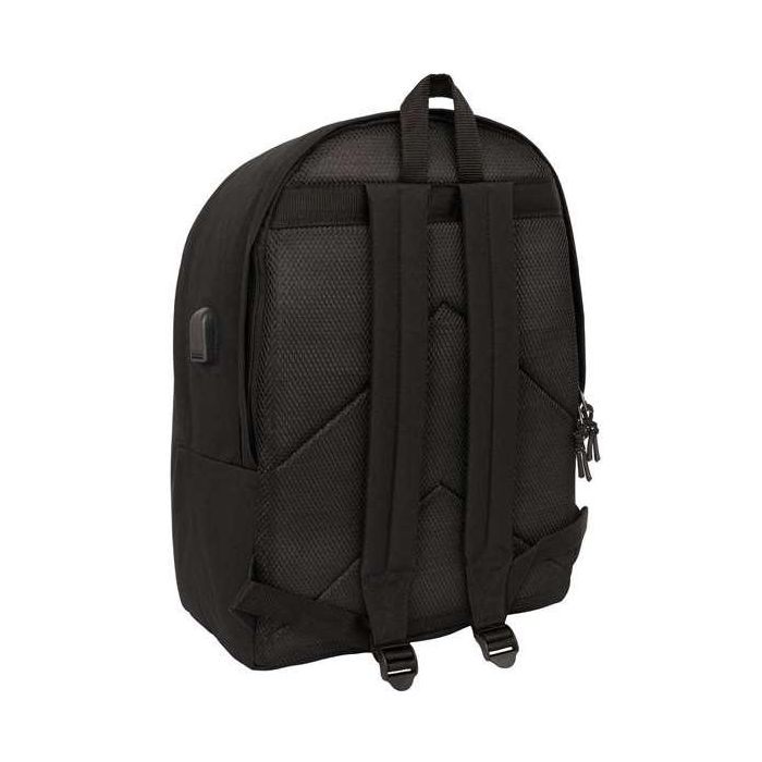 Mochila doble para portatil 15,6"+usb f.c.barcelona chica negro 31x44x18 cm 1