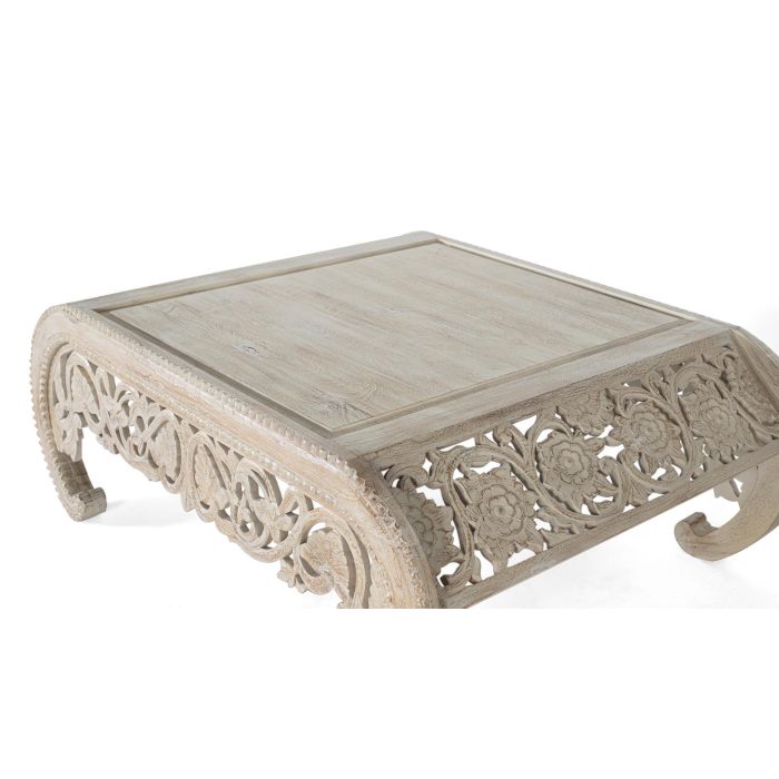 Giner y Colomer Mesa Centro Madera de Mango Blanco Decapé 20 cm 2