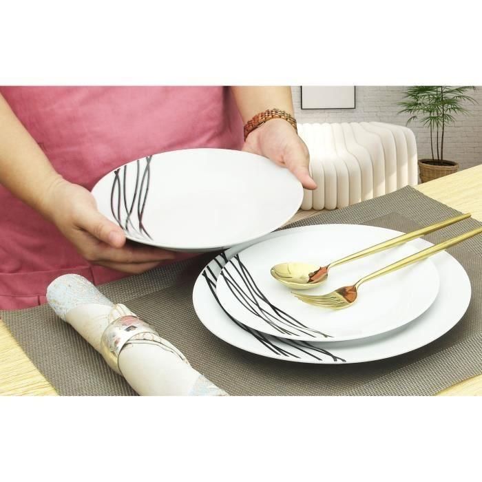 Servicio de porcelana ETNICA de 18 piezas - Blanco 2 Servicio de porcelana ETNICA de 18 piezas - Blanco 2