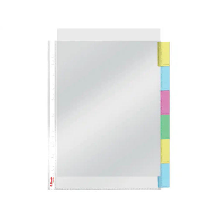 Funda Multitaladro Con Pestañas Esselte Pp 85Μ Cristal Liso A4 11 Tal.Rfzo. Set De 6 4