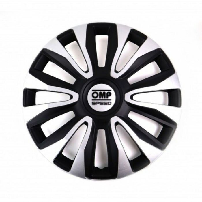 Tapacubos OMP Magnum Speed Negro Plateado 15" (4 uds) Tapacubos OMP Magnum Speed Negro Plateado 15" (4 uds)
