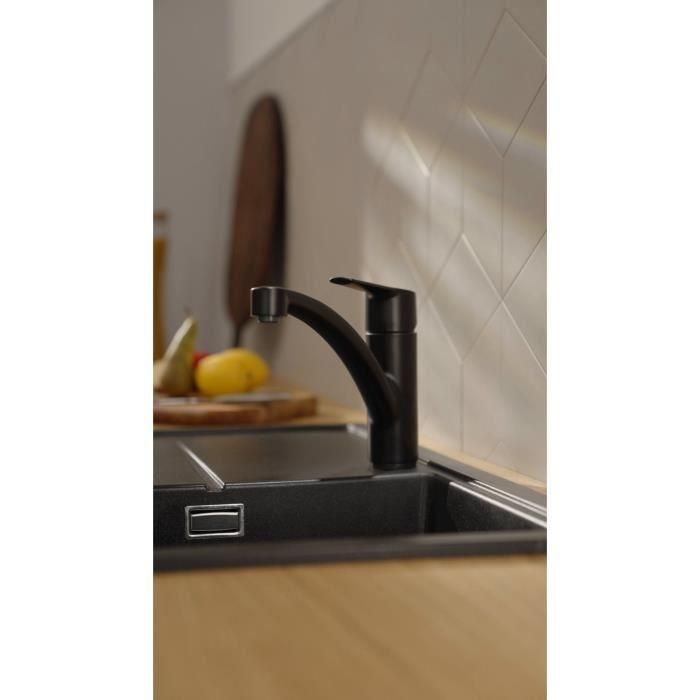 GROHE Start - 324412432 - Grifo de cocina - Mezclador monomando de fregadero - Negro mate - Caño bajo - Rotación 140° 1 GROHE Start - 324412432 - Grifo de cocina - Mezclador monomando de fregadero - Negro mate - Caño bajo - Rotación 140° 1