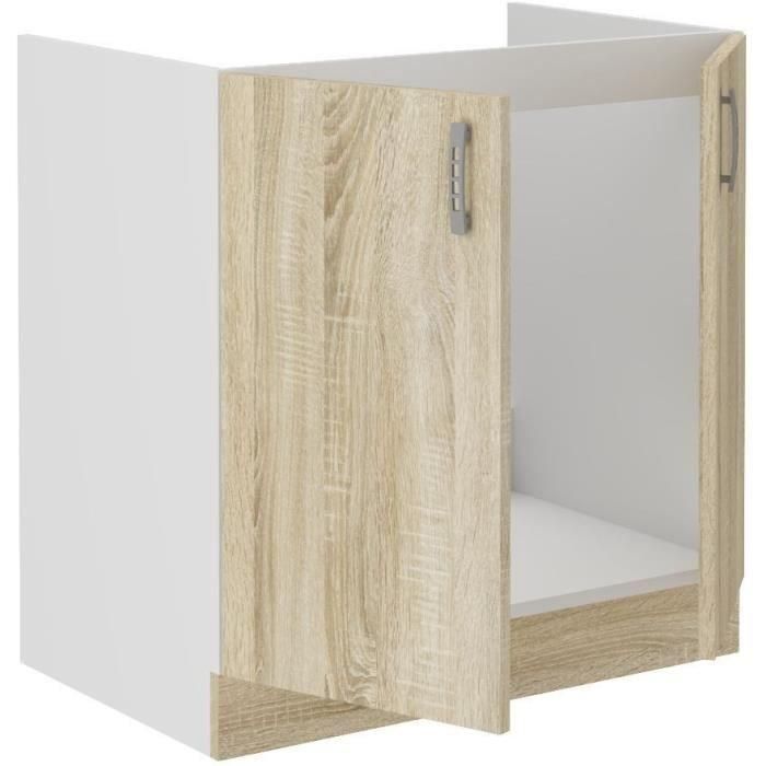 Mueble para fregadero SARA - Decoración roble Sonoma - L80 x P48 x H 82 cm 1 Mueble para fregadero SARA - Decoración roble Sonoma - L80 x P48 x H 82 cm 1