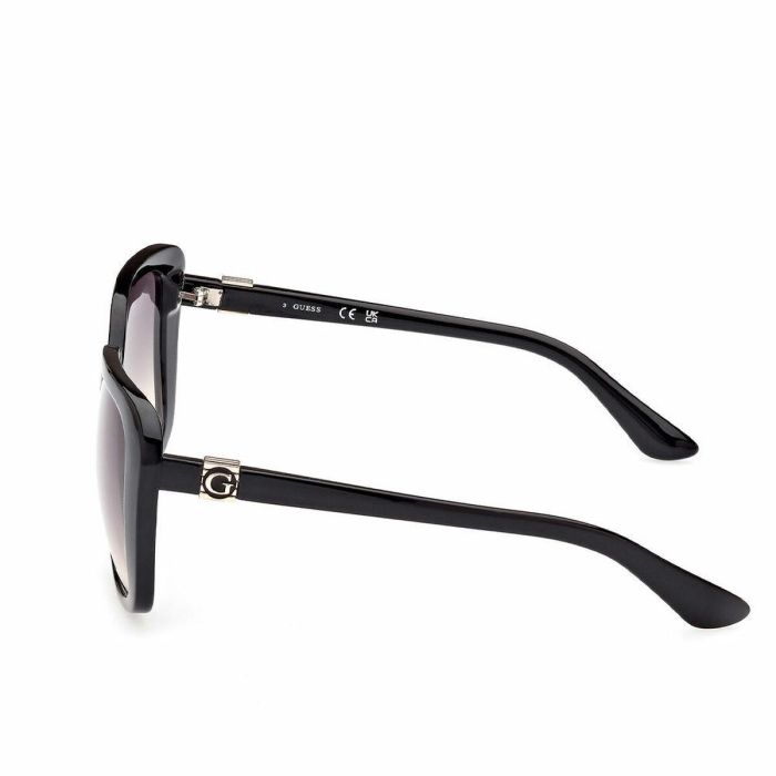 Guess GU7863 01B Gafas de Sol para Mujer, Montura Cuadrada Negra Brillante, Lentes Degradadas Ahumadas, 58mm, Patilla 140mm 1