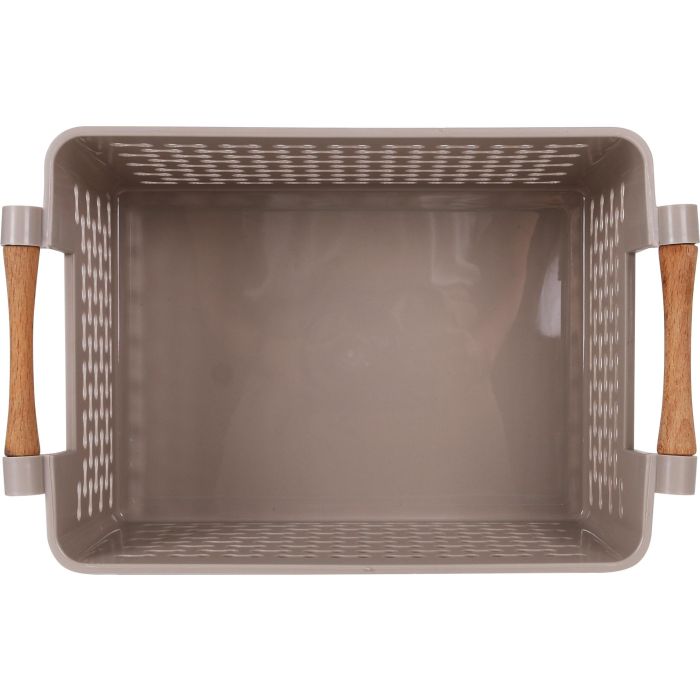 Confortime Cesta Multiusos con Asas de Madera, 30.5 cm Largo x 19 cm Ancho x 12.5 cm Alto (24 Unidades) 6