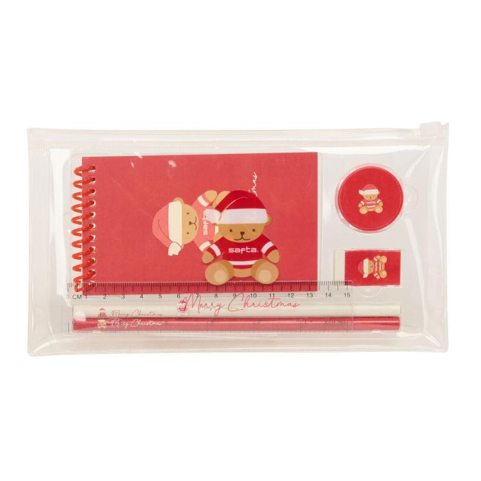 Safta Portatodo Actividades Osito Rojo Felices Fiestas 22,5x10,5x1cm