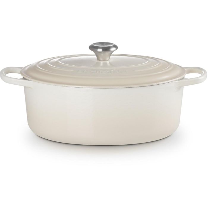 Le Creuset Bräter Redondo de Hierro Fundido Esmaltado, Cocotte Horno, Cacerola con Tapa, 31 cm, Meringue