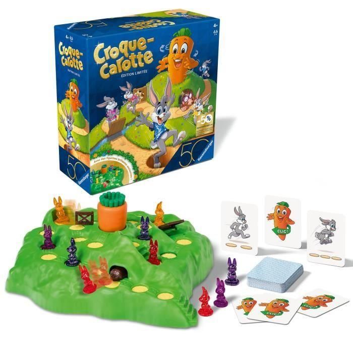 Croque Carotte 50 ans, Juego de mesa, Niños y Padres, Divertido juego de curso, A partir de 4 años, Mixto, 23006, Ravensburger 1