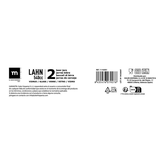 Set de 2 Jarras Lahn 540 cc - Inde (12 Cajas) 7 Set de 2 Jarras Lahn 540 cc - Inde (12 Cajas) 7