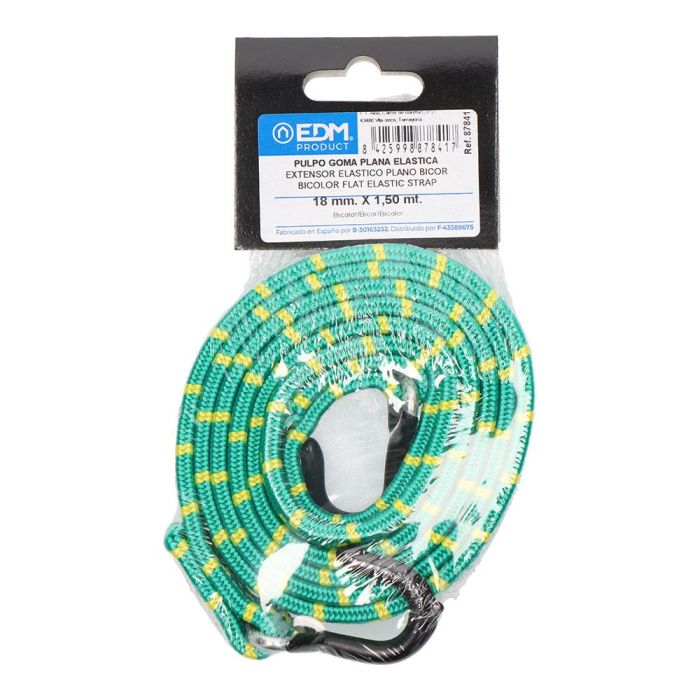 Edm Pulpo goma plano bicolor 1,5m - Polipropileno/goma/látex, 18mm x 1,5m, resistencia 500kg 0 Edm Pulpo goma plano bicolor 1,5m - Polipropileno/goma/látex, 18mm x 1,5m, resistencia 500kg 0