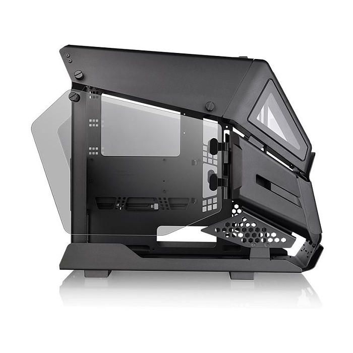Thermaltake AH T200 Negro Torre Micro ATX, Mini-ITX, SPCC, Ventana Lateral de Vidrio Templado, Panel Frontal I/O USB 3.2 Gen 2 Type-C