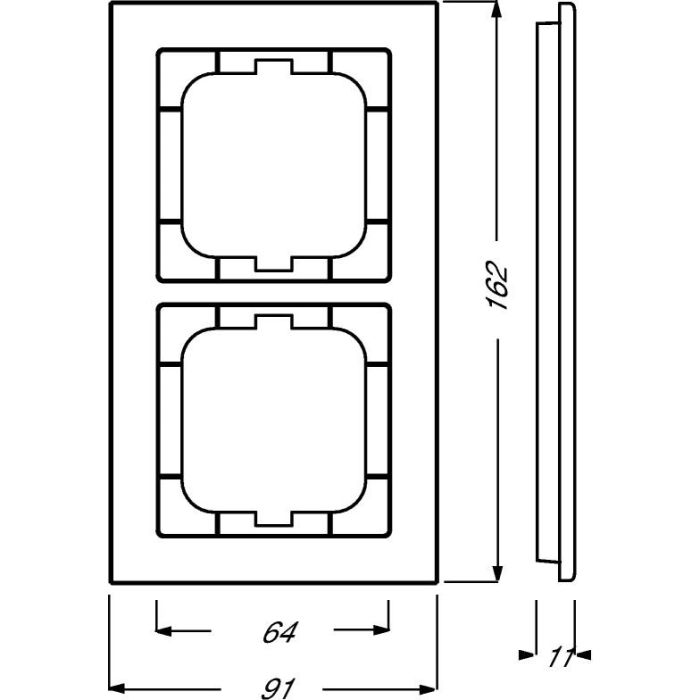 BUSCH JAEGER BJ 1722-280 Abdeckrahmen 2f Busch-axcent weißglas 1 BUSCH JAEGER BJ 1722-280 Abdeckrahmen 2f Busch-axcent weißglas 1