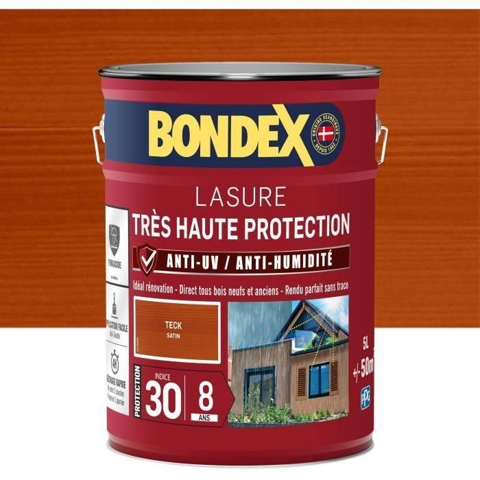 tinte para madera de muy alta protección 8 años teca 5L Bondex