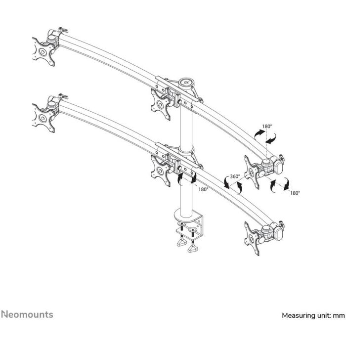 Neomounts Soporte de Escritorio para 6 Pantallas de hasta 27" y 8kg FPMA-D700D6 9