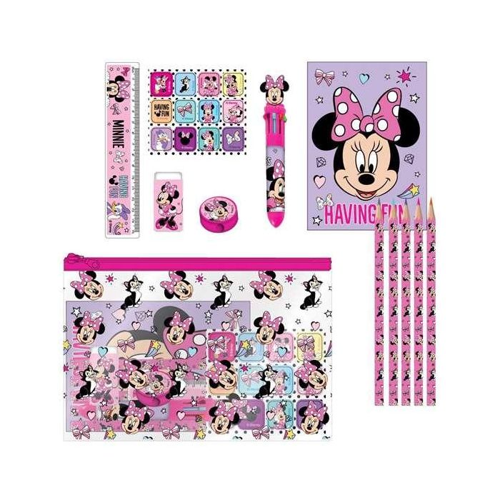 Conjunto papelería escolar eva minnie 22.0 x 14.0 x 0.5 cm