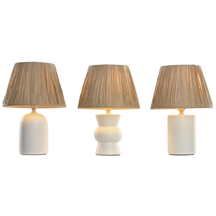 Lampara Sobremesa Tropical DKD Home Decor Blanco Marron 22 x 31 x 22 cm (6 Unidades) 1