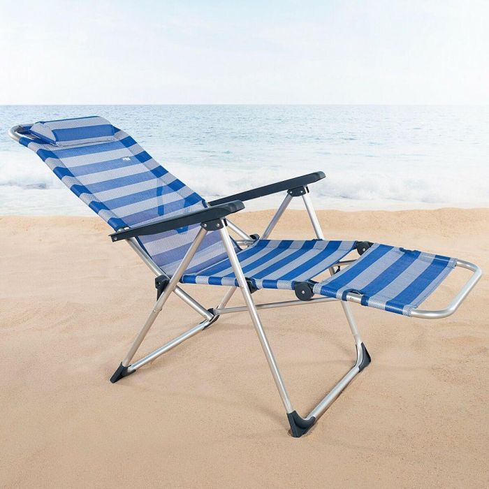 Tumbona reclinable Aktive A rayas Marinero 149 x 78 x 49 cm 4 Tumbona reclinable Aktive A rayas Marinero 149 x 78 x 49 cm 4