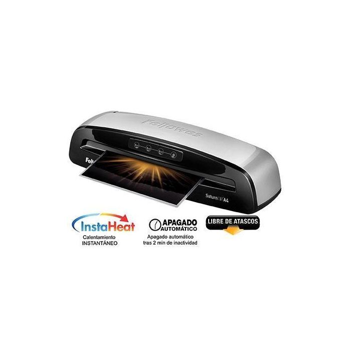 Plastificadora Fellowes Saturn 3I Din A4 2 Rodillos Sistema Antiatasco Hasta 125 Mc