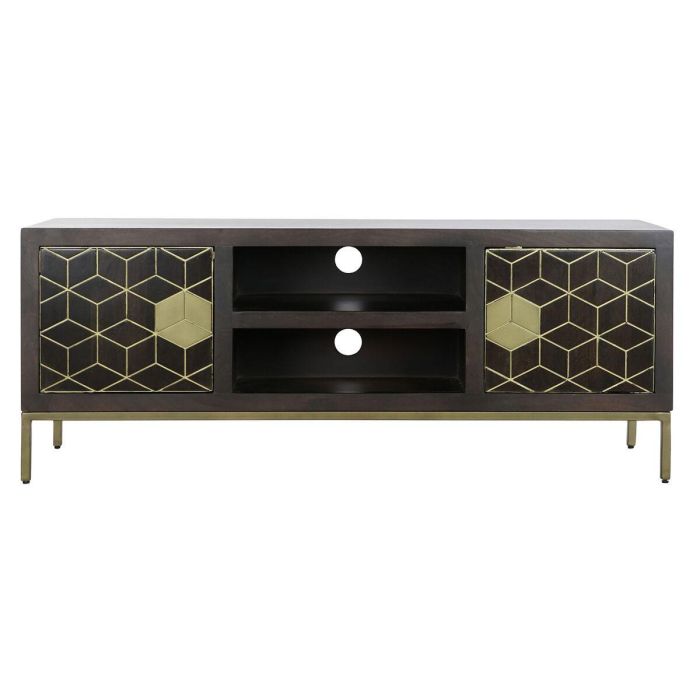 Mueble de TV DKD Home Decor 140 x 40 x 55 cm Negro Metal Acacia 4 Mueble de TV DKD Home Decor 140 x 40 x 55 cm Negro Metal Acacia 4