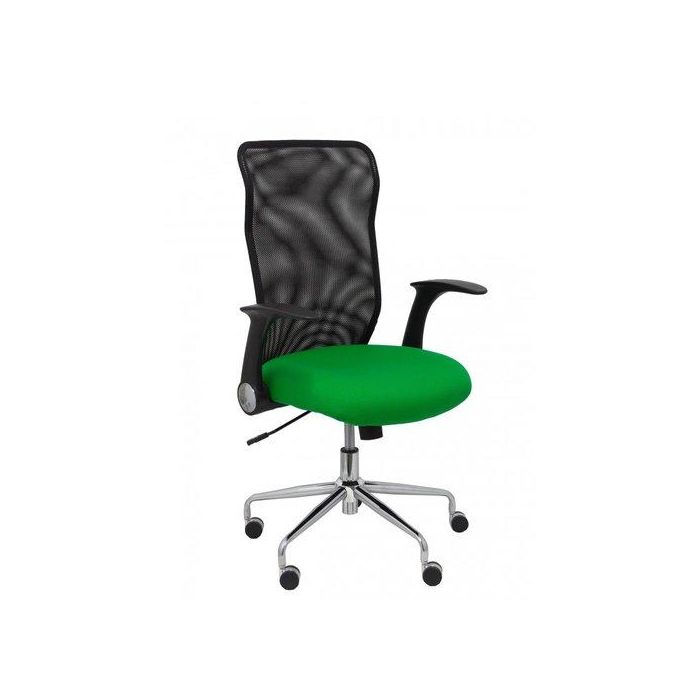 Silla Piqueras Y Crespo Minaya Brazos Retractiles Mecanismo Basculante Ergonomica Respaldo Malla Transpirable Negra Asiento Tapizado Bali Verde