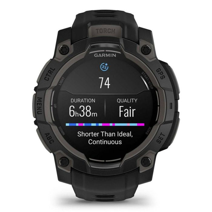 Garmin Instinct 3 Smartwatch AMOLED 1.2" Pantalla Táctil GPS Multibanda SatIQ 45 mm Resistente Monitor de Salud y Linterna Negro 4 Garmin Instinct 3 Smartwatch AMOLED 1.2" Pantalla Táctil GPS Multibanda SatIQ 45 mm Resistente Monitor de Salud y Linterna Negro 4