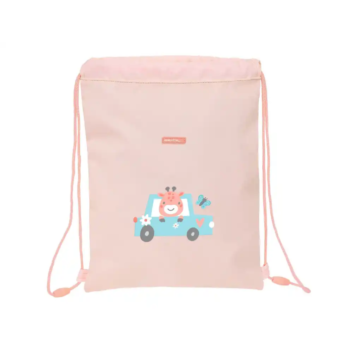 Bolsa Mochila con Cuerdas Safta Jirafa Coral 26 x 34 x 1 cm 0 Bolsa Mochila con Cuerdas Safta Jirafa Coral 26 x 34 x 1 cm 0