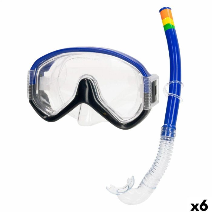 Gafas de Buceo con Tubo AquaSport Azul (6 Unidades) Gafas de Buceo con Tubo AquaSport Azul (6 Unidades)
