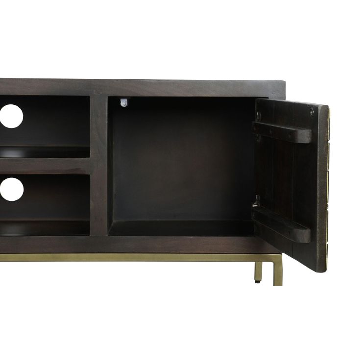 Mueble de TV DKD Home Decor 140 x 40 x 55 cm Negro Metal Acacia 3