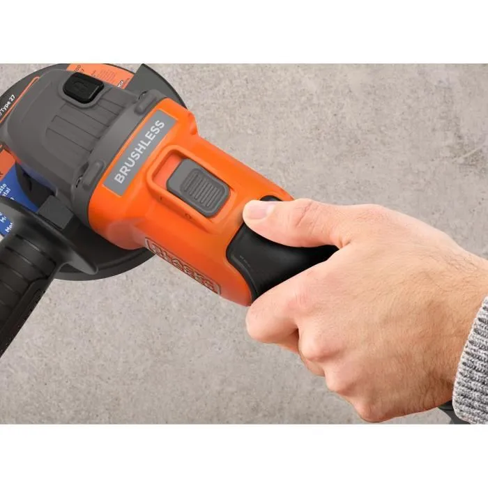 Black+Decker Amoladora Angular Inalámbrica BCG6L8F1S-QW 18V 115mm Sin Escobillas con Batería 4Ah, Cargador, 3 Discos y Bolsa 5 Black+Decker Amoladora Angular Inalámbrica BCG6L8F1S-QW 18V 115mm Sin Escobillas con Batería 4Ah, Cargador, 3 Discos y Bolsa 5