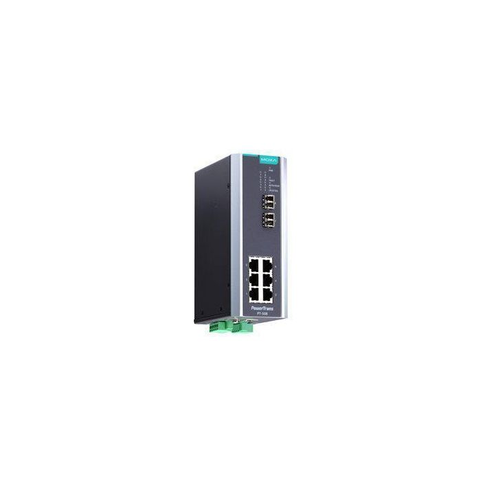 Moxa PT-508-SS-LC-HV Switch Ethernet Gestionado IEC 61850-3 DIN-rail para Subestaciones, 6x 10/100T(X) y 2x 100FX SM