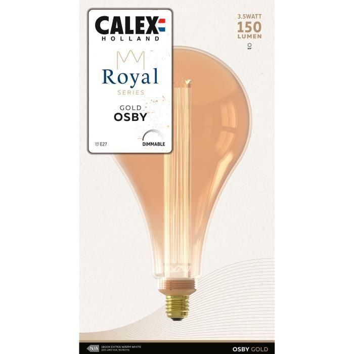Bombilla LED E27 - CALEX - ROYAL OSBY - 3,5 W - 150 lm - 1800 K - Regulable - Oro 1 Bombilla LED E27 - CALEX - ROYAL OSBY - 3,5 W - 150 lm - 1800 K - Regulable - Oro 1