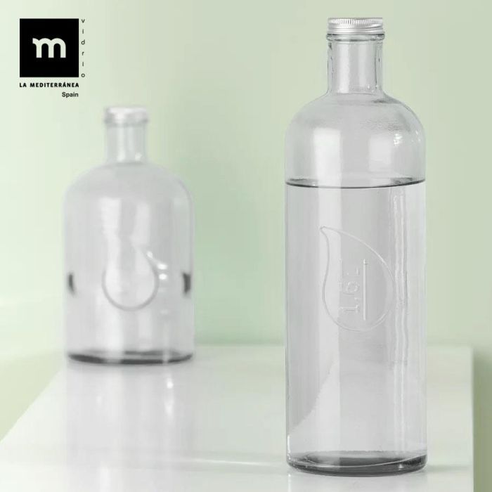 La Mediterranea Botella de Vidrio con Tapón de Metal 1.6L - 9.8 x 32.9 x 9.8 cm 3