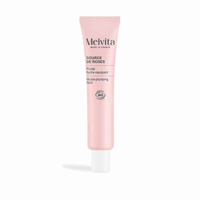 Melvita Source de Roses Fluido Hidratante Regenerante Día Antiarrugas Antiedad para Pieles Normales a Mixtas Bio Vegano 40 ml