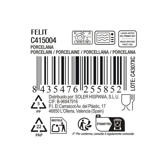 La Mediterranea Plato Llano 27 cm Colección Felit (18 Unidades) 2