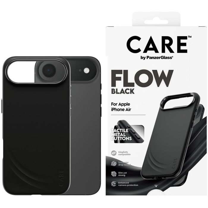 PanzerGlass CARE Feature FLOW Case Funda Negra con MagSafe para iPhone Air 1 PanzerGlass CARE Feature FLOW Case Funda Negra con MagSafe para iPhone Air 1