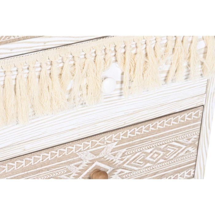 Cajonera Boho DKD Home Decor Blanco Natural 35 x 89 x 48 cm 4