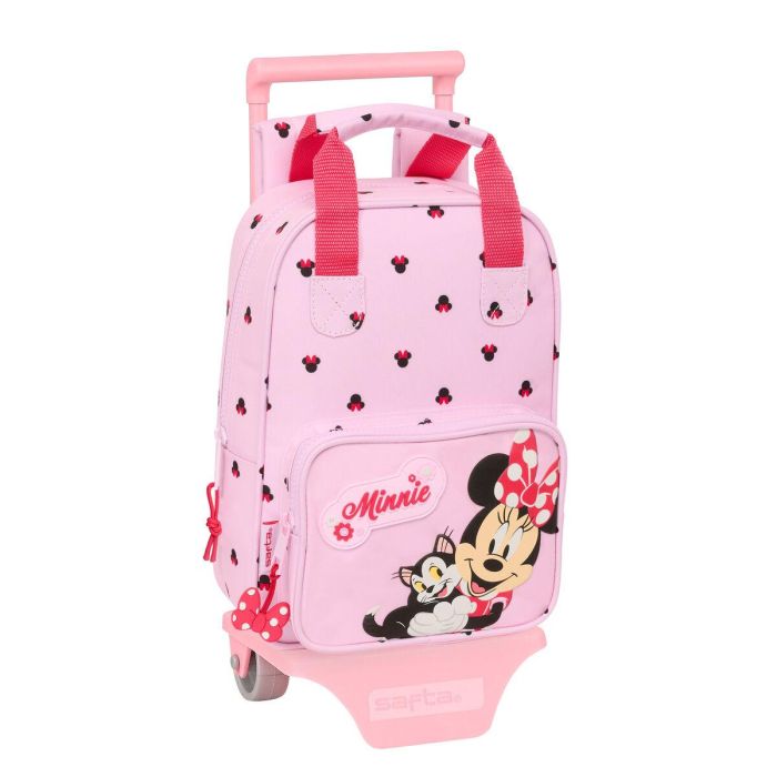 Mochila Escolar con Ruedas Minnie Mouse Naive Rosa 20 x 28 x 8 cm