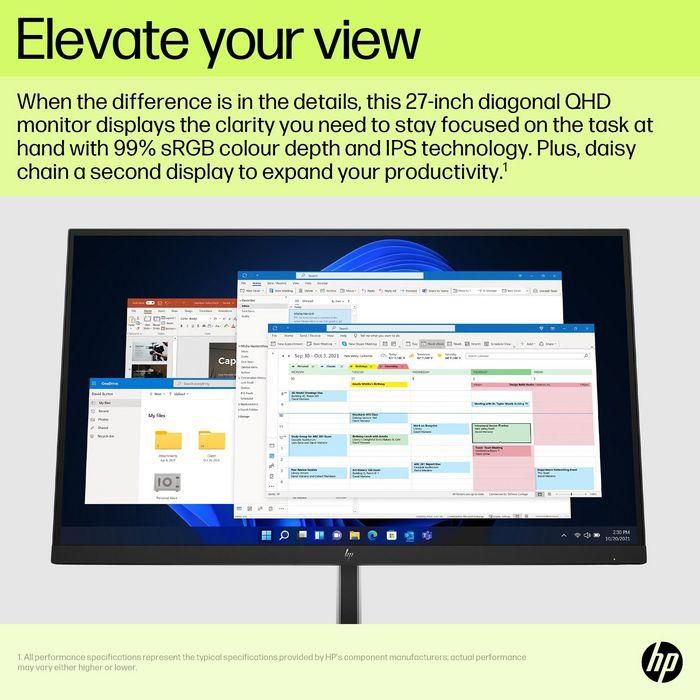 HP Monitor E27u G5 / 27" / QHD / HDMI-DisplayPort-USB(A)-USB(C) / Regulable Altura