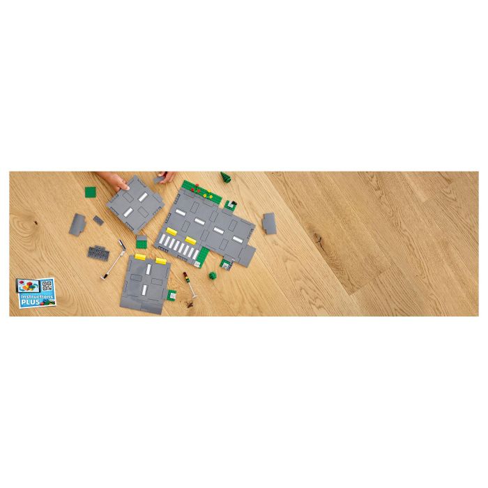 LEGO 60304 Intersección para montar, Juego de Construcción de Ciudades con Paneles y Carreteras para Montar