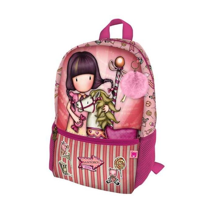 Mochila Escolar Gorjuss Carousel Salmón 26 x 34 x 11.4 cm