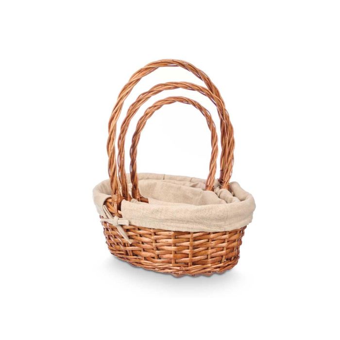 Set 3 Cestas Mimbre Ovaladas Kipit 34X39CM (8 Unidades) 2 Set 3 Cestas Mimbre Ovaladas Kipit 34X39CM (8 Unidades) 2
