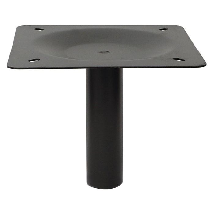 Q&Q Columna Ø50 con Placa, Altura 205, Negro Mate, Giratoria, Compatible con Bases Begga e Iza