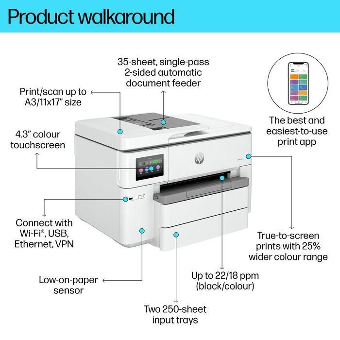 HP Impresora Todo en Uno Formato Ancho OfficeJet Pro 9730e Inyección de Tinta Color Profesional para Negocios 5 HP Impresora Todo en Uno Formato Ancho OfficeJet Pro 9730e Inyección de Tinta Color Profesional para Negocios 5
