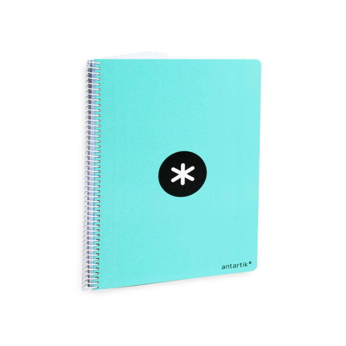 Antartik Cuaderno Espiral A4 Tapa Dura 80 Hojas 90gr Cuadro 4mm Margen Color Menta 1