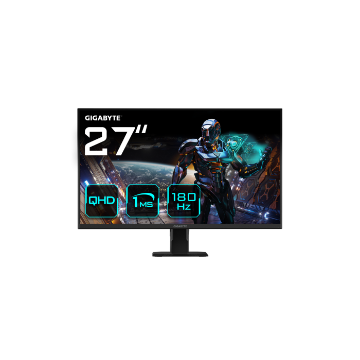 Gigabyte GS27QA EK1 Monitor de Juego 27" QHD 2560x1440, 180Hz, 1ms, FreeSync, HDR Ready, HDMI 2.0, DisplayPort 1.4 Gigabyte GS27QA EK1 Monitor de Juego 27" QHD 2560x1440, 180Hz, 1ms, FreeSync, HDR Ready, HDMI 2.0, DisplayPort 1.4