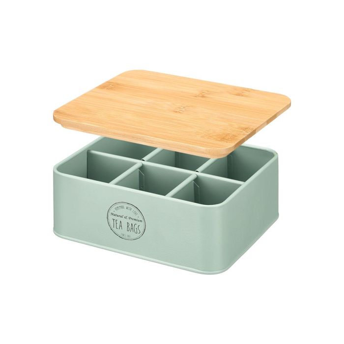 Caja 6 Huecos Tapa Bambu Tea Verde Menta Kinvara 18x7x16cm (Set de 12) 1 Caja 6 Huecos Tapa Bambu Tea Verde Menta Kinvara 18x7x16cm (Set de 12) 1