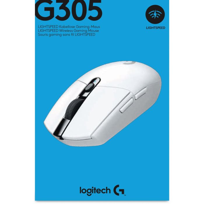 Logitech G305 Ratón Gaming Inalámbrico Óptico HERO Blanco 12000 DPI 5