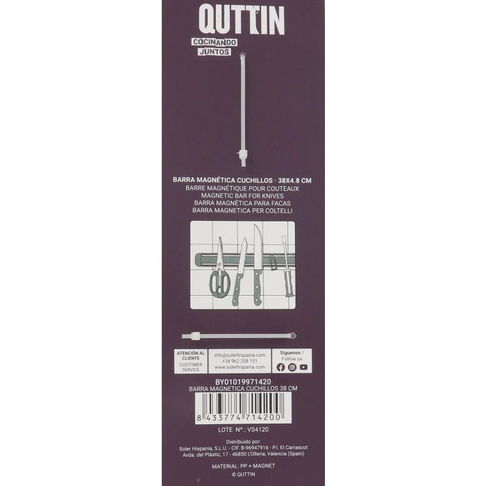 Quttin Barra Magnética para Cuchillos 38 cm (12 Unidades) 3