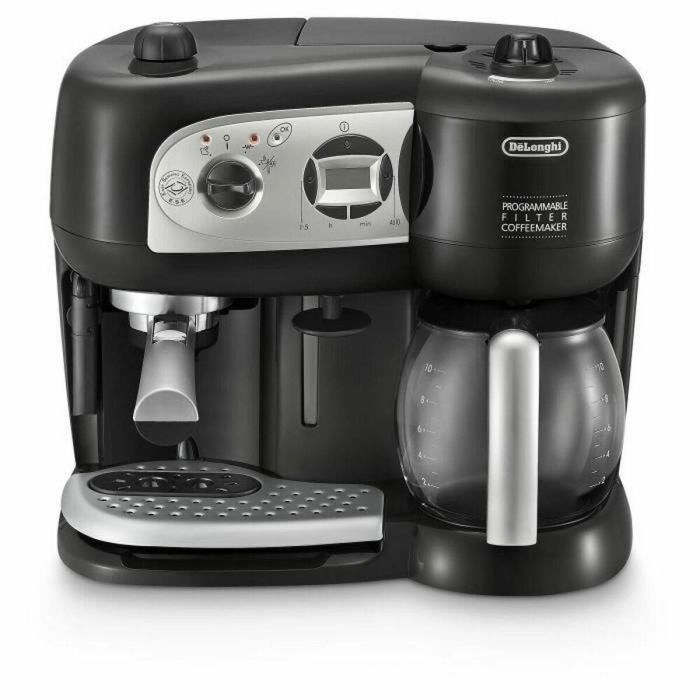 Delonghi BCO 264.1 Cafetera Espresso Combinada 15 Bar 1750W con Vaporizador, Doble Depósito, Temporizador Digital y Apagado Automático, Negro 2